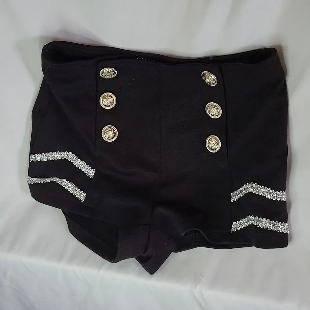 Current Mood Dolls Kill Marching Band Black Parade Short Shorts sz XS